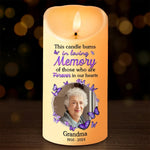 Custom Photo Forever In Our Hearts - Memorial Personalized Custom LED Candle - Sympathy Gift, Christmas Gift For Family Members
