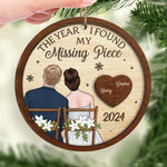 Custom Name Missing Piece Wedding Gifts for Couples - Personalized Ornament