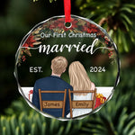 You Are My Perfect Partner - Couple Personalized Custom Circle Glass Ornament - Christmas Gift For Couple, Husband, Wife