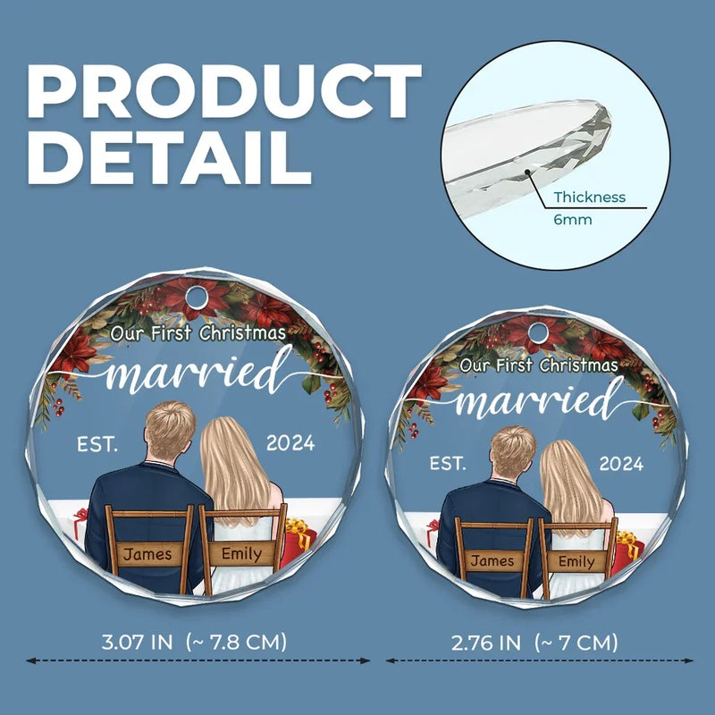 You Are My Perfect Partner - Couple Personalized Custom Circle Glass Ornament - Christmas Gift For Husband Wife, Anniversary, First Christmas