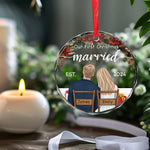 You Are My Perfect Partner - Couple Personalized Custom Circle Glass Ornament - Christmas Gift For Couple, Husband, Wife