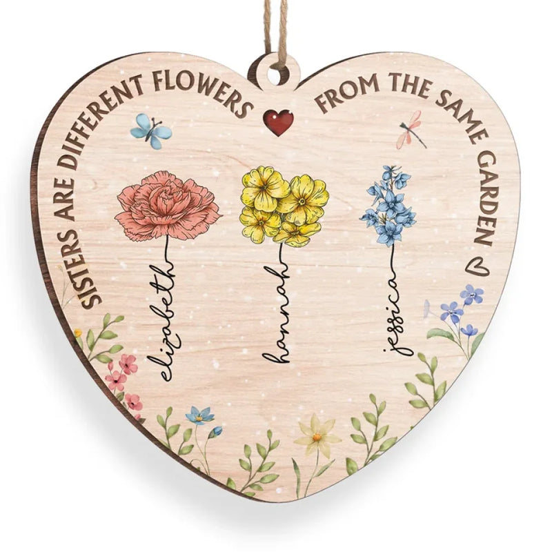 A Sister Is A Blossom In The Garden Of Life - Bestie Personalized Custom Ornament - Wood Custom Shaped - Christmas Gift For Best Friends, BFF, Sisters