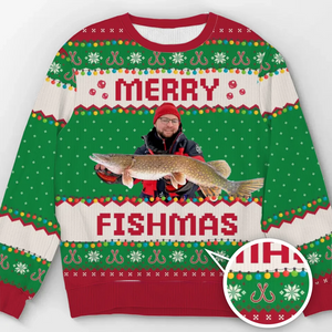 Custom Photo Fisherman - Fishing Personalized Custom Ugly Sweatshirt - Unisex Wool Jumper - Christmas Gift For Fishing Lovers, Fisherman