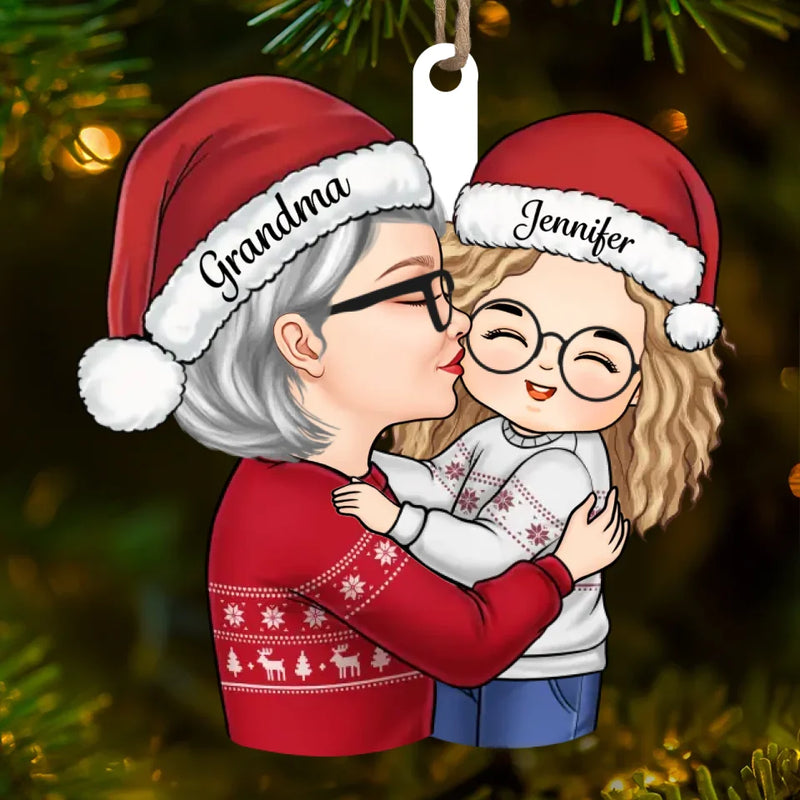 Christmas, My Child, Is Love In Action - Family Personalized Custom Ornament - Wood Custom Shaped - Christmas Gift For Grandma