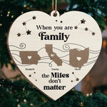 The Love I Have For My Family Knows No Distance - Family Personalized Custom Ornament - Wood Custom Shaped - Christmas Gift For Family Members