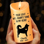 Forever Loved, Always In Our Hearts - Memorial Personalized Custom LED Candle - Sympathy Gift, Christmas Gift For Dog Lovers