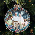 Custom Photo Looking Forward To Celebrating Christmas Together - Family Personalized Custom Ornament - Acrylic Custom Shaped - Christmas Gift For Grandma, Grandpa, Grandkid