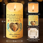 Custom Photo Your Memory Will Live On - Memorial Personalized Custom LED Candle - Sympathy Gift, Christmas Gift For Family
