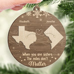 No Distance Can Break The Bond Of Family - Family Personalized Custom Ornament - Wood Custom Shaped - Christmas Gift For Family Members