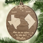 No Distance Can Break The Bond Of Family - Family Personalized Custom Ornament - Wood Custom Shaped - Christmas Gift For Family Members