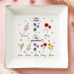 The Best Mom Get Promoted To Grandma - Family Personalized Custom Jewelry Dish - Gift For Mom, Grandma