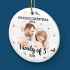 Custom Photo Your First Christmas Is Our Most Precious Gift - Family Personalized Custom Ornament - Ceramic Round Shaped - Christmas Gift For Family Members, First Christmas