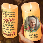 Custom Photo Your Light Will Forever Shine - Memorial Personalized Custom LED Candle - Sympathy Gift, Christmas Gift For Family Members