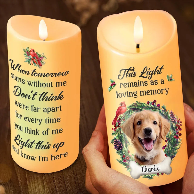 Custom Photo Unconditional Love Has A Furry Face - Memorial Personalized Custom LED Candle - Sympathy Gift, Christmas Gift For Dog Lovers, Pet Owners