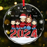 Every Ornament Tells A Family Story - Family Personalized Custom Circle Glass Ornament - Christmas Gift For Family
