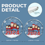 Every Ornament Tells A Family Story - Family Personalized Custom Circle Glass Ornament - Christmas Gift For Family