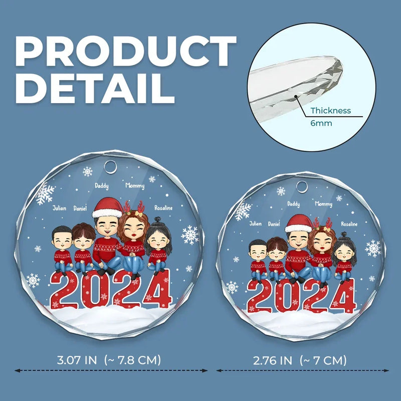 Every Ornament Tells A Family Story - Family Personalized Custom Circle Glass Ornament - Christmas Gift For Family