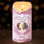 Custom Photo Forever Missed, Forever Loved - Memorial Personalized Custom LED Candle - Sympathy Gift, Christmas Gift For Family Members