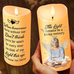 Custom Photo Life May End, But Love Doesn’t - Memorial Personalized Custom LED Candle - Sympathy Gift, Christmas Gift For Family Members