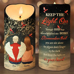 Keep The Light On In Your Heart - Memorial Personalized Custom LED Candle - Sympathy Gift, Christmas Gift For Dad, Daughter
