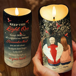 Keep The Light On In Your Heart - Memorial Personalized Custom LED Candle - Sympathy Gift, Christmas Gift For Dad, Daughter