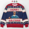 Sweat-shirt personnalisé avec photo pour vous souhaiter de belles fêtes de fin d'année - Sweat-shirt personnalisé sport - Pull unisexe en laine - Cadeau de Noël pour golfeurs et amateurs de golf