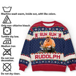 Custom Photo Merry Huntmas - Personalized Custom Ugly Sweatshirt - Unisex Wool Jumper - Hunting Christmas Gift For Dad, Grandpa, Husband