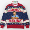 Sweat-shirt personnalisé avec photo pour égayer les fêtes - Pull en laine unisexe - Cadeau de Noël pour papa, grand-père ou mari