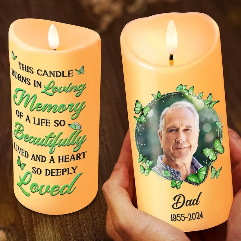 Custom Photo You Are Loved Beyond Words And Missed Beyond Measure - Memorial Personalized Custom LED Candle - New Arrival, Christmas Gift, Sympathy Gift For Family Members