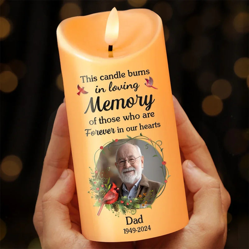 Custom Photo Part Of Me Went With You, Wherever You May Roam - Memorial Personalized Custom LED Candle - New Arrival, Sympathy Gift, Christmas Gift For Dad