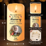 Custom Photo Part Of Me Went With You, Wherever You May Roam - Memorial Personalized Custom LED Candle - New Arrival, Sympathy Gift, Christmas Gift For Dad