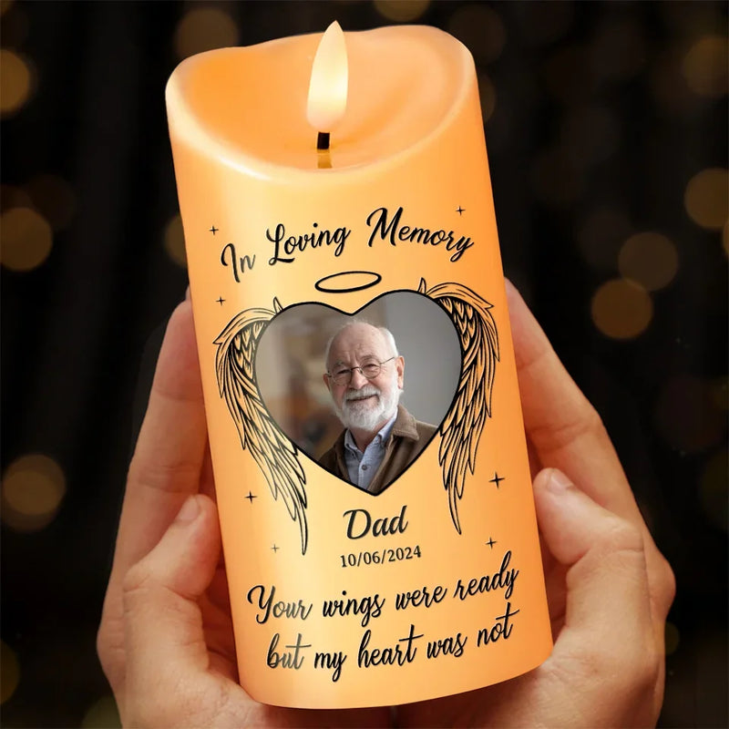 Custom Photo Honoring A Life Well-Lived - Memorial Personalized Custom LED Candle - New Arrival, Christmas Gift, Sympathy Gift For Family Members