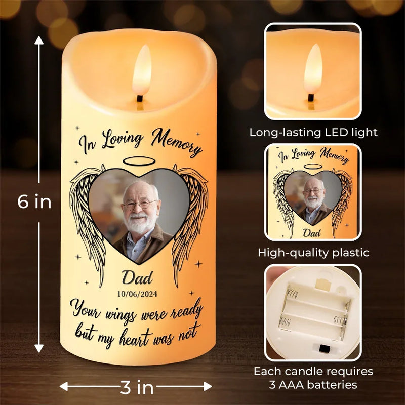 Custom Photo Honoring A Life Well-Lived - Memorial Personalized Custom LED Candle - New Arrival, Christmas Gift, Sympathy Gift For Family Members