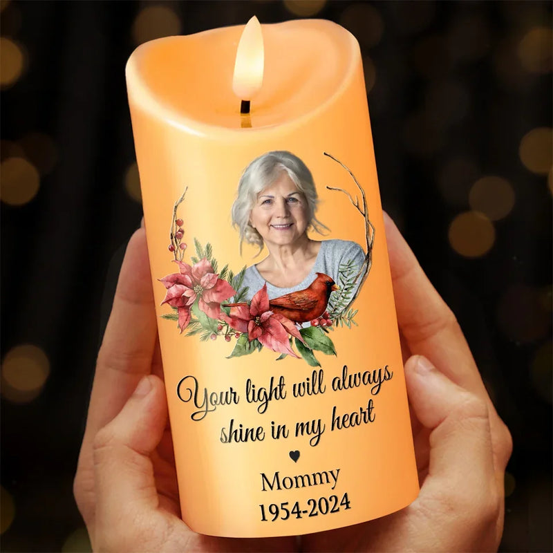 Custom Photo You Will Forever Be My Always - Memorial Personalized Custom LED Candle - New Arrival, Christmas Gift, Sympathy Gift For Family Members