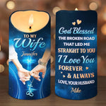 I Love You Forever And Always - Couple Personalized Custom LED Candle - Christmas Gift For Wife, Husband