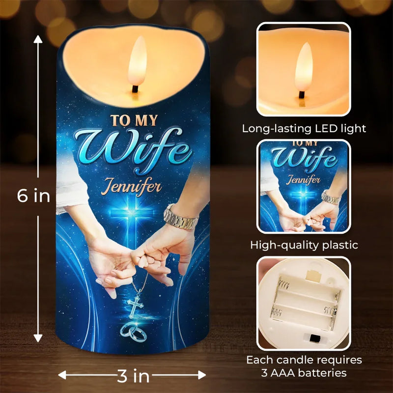 I Love You Forever And Always - Couple Personalized Custom LED Candle - Christmas Gift For Wife, Husband