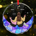 Our Friendship Is A Beautiful Journey - Bestie Personalized Custom Circle Glass Ornament - Christmas Gift For Best Friends, BFF, Sisters