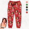 Photo personnalisée, ambiance de Noël et d'amour ici - Pantalon de survêtement unisexe personnalisé pour couple - Cadeau de Noël pour mari et femme, anniversaire