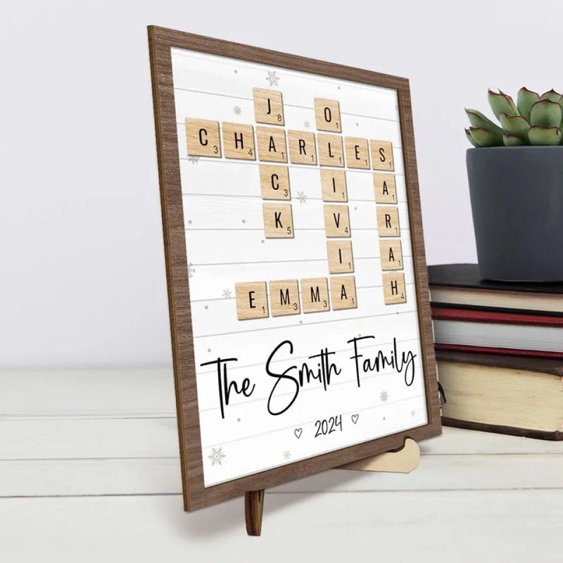 The Warmth Of Family Gatherings - Family Personalized Custom 2-Layered Wooden Plaque With Stand - Christmas Gift For Family Members