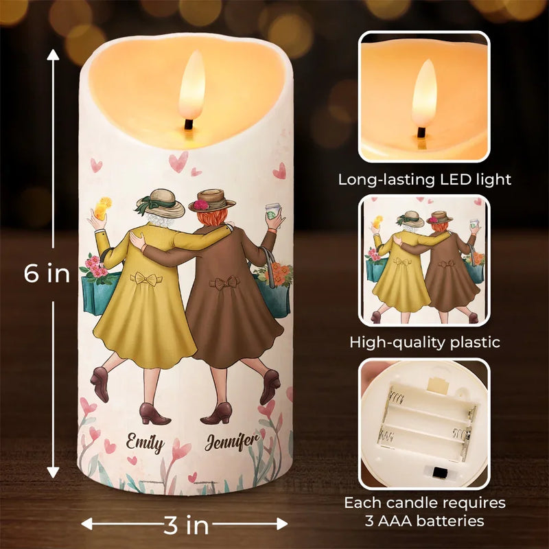 Forever And Always, My Bestie - Bestie Personalized Custom LED Candle - Christmas Gift For Best Friends, Sisters