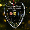 Like Blossoms, You Brighten My Days - Bestie Personalized Custom Heart Glass Ornament - Christmas Gift For Best Friends, BFF, Sisters