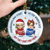 The Fun And Laughter Made Us Friends - Bestie Personalized Custom Ornament - Ceramic Round Shaped - Christmas Gift For Best Friends, BFF, Sisters