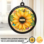 Motherhood All Love Begins And Ends There - Family Personalized Window Hanging Suncatcher - Mother's Day, Gift For Nana