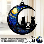 You Are My Happily Ever After - Couple Personalized Window Hanging Suncatcher - Gift For Couple, Cat Lovers