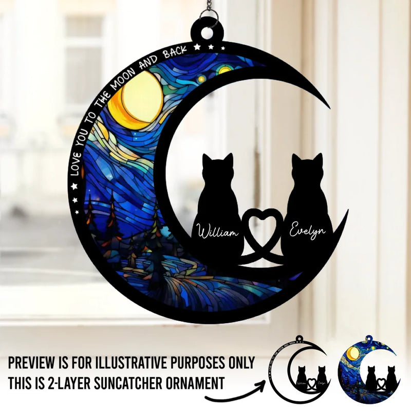 You Are My Happily Ever After - Couple Personalized Window Hanging Suncatcher - Gift For Couple, Cat Lovers