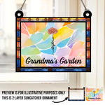The True Power Behind The Power - Family Personalized Window Hanging Suncatcher - Gift For Mom, Grandma