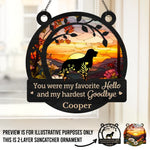 Custom Name Memorial Cat Gifts - Personalized Suncatcher Ornament