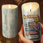 Your Spirit Continues To Inspire - Memorial Personalized Custom LED Candle - Christmas Gift, Sympathy Gift For Family Members