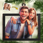 Custom Couple Photo Christmas Gifts - Personalized Ornament