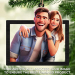 Custom Couple Photo Christmas Gifts - Personalized Ornament
